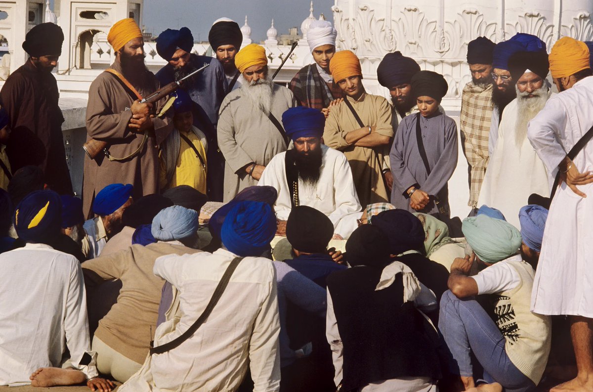Sant Jarnail Singh Bhindranwale and followers roughly 40 years ago in May of 1984
