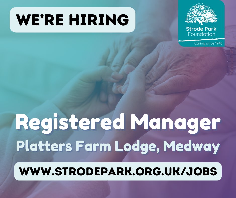 We're looking for a Registered Manager to head up our home in Rainham, Medway - Platters Farm Lodge. 

💷 £45,950 per year 
🏢 Full Time Permanent 
🕗 Closes: Wednesday 3rd July 
🔎 For more information and to apply please visit our website - buff.ly/3wLucs3