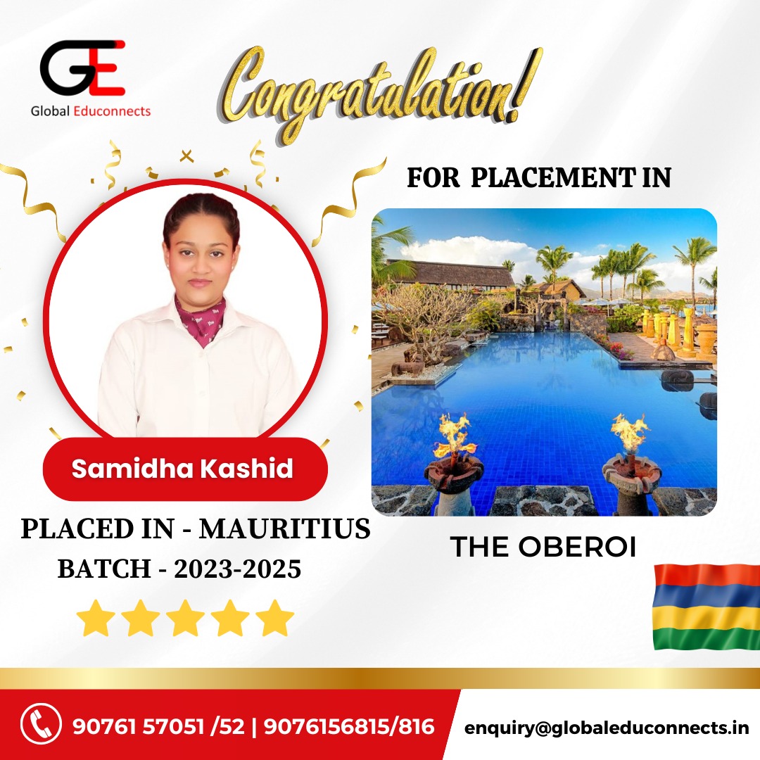 GEduconnects's tweet photo. Congratulations!!! @samidha.21_ on successfully getting placed in the Mauritius. 
Call Now - +91 90761 57051 / 90761 57052

#placementyear #studyabroad #Internships2024 #hospitalitymanagement #mauritius #internship #internshipprogram #mauritiusinternship #globaleduconnects https://t.co/nHf6kIqSIg