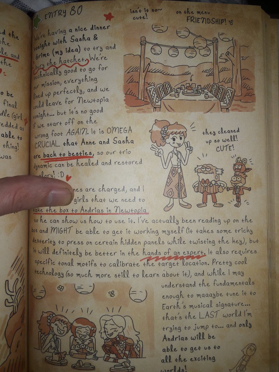 KkeefekyKyle's tweet photo. Now all done with reading Entries 80-81 of the Calamity Trio's last two days in Wartwood before they go to Newtopia. And dang, that last page had burn marks from Andrias' sword.
#MarcysJournal #MarcyWu #Amphibia https://t.co/BqZbh5HzkQ