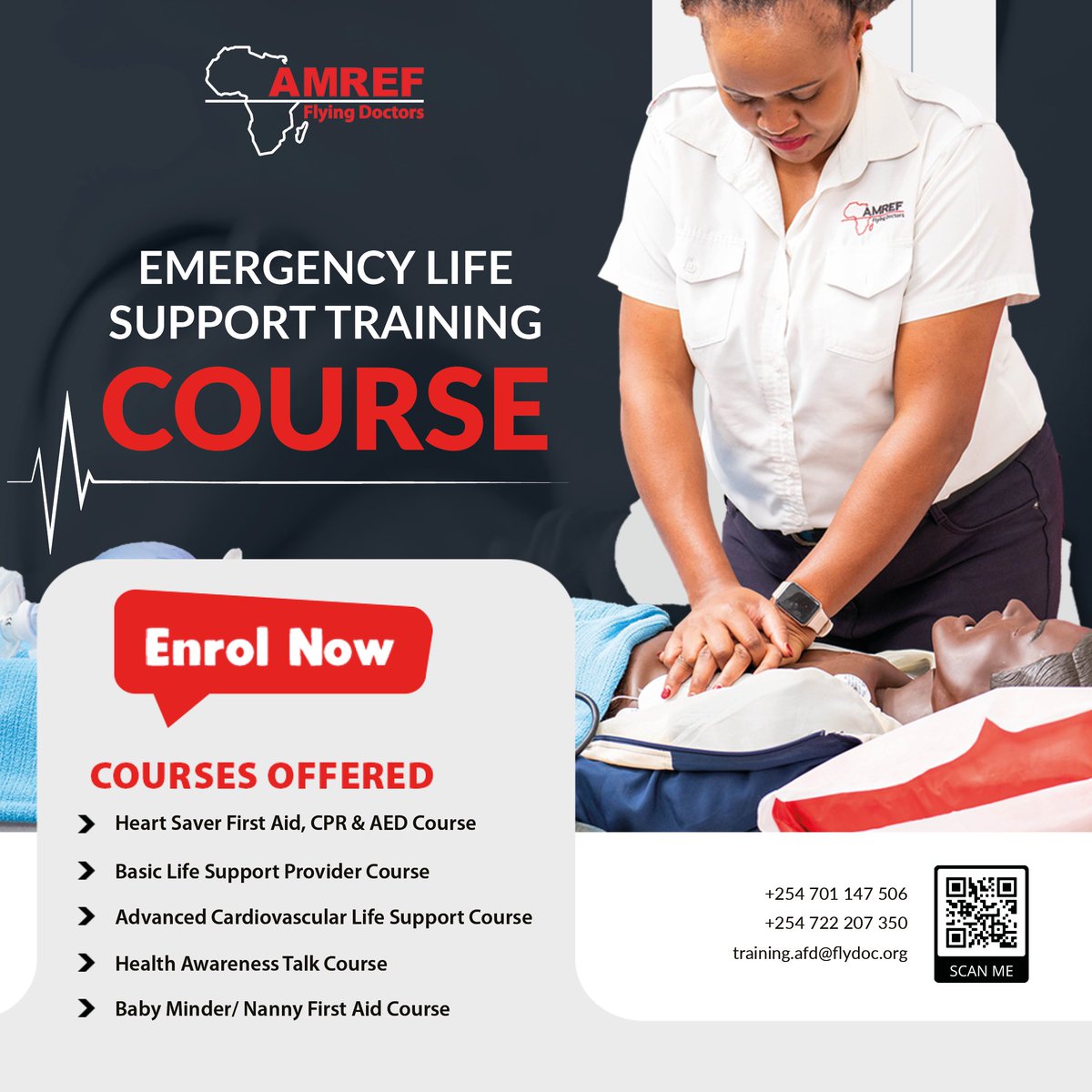 Wondering what sets our training apart? Hear from John Doe, one of our recent trainees: 'Amref's courses are not just informative; they're transformative. Join us on this journey every #TrainingThursday!' 

#LifeSavingSkills #AmrefFlyingDoctors'
