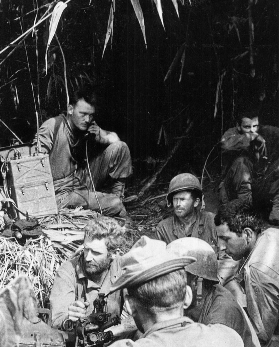 Going over final instructions, a squad of Merrill’s Marauders prepares to move out on a mission to silence a Japanese machine gun position that has been impeding their progress. 🪖