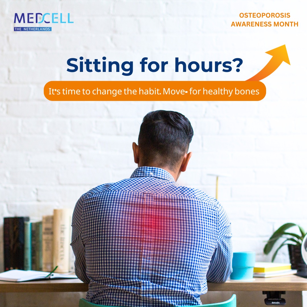 MedcellPharma's tweet photo. WALK or MOVE 🚶‍♂️
Prolonged sitting or inactivity, can negatively impact bone health. When you're sedentary, your bones aren't subjected to the weight-bearing stress they need to stay strong. 

#MedcellTheNetherlands #addinlifetoyears #ovojoint #osetoporosisawarenessmonth https://t.co/szh3yq9liw