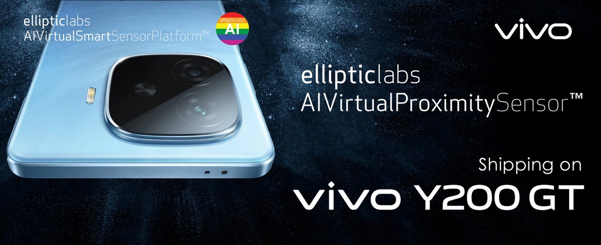 Elliptic Labs (@ellipticlabs) on Twitter photo <a href="/EllipticLabs/">Elliptic Labs</a> is shipping the AI Virtual Proximity Sensor™ INNER BEAUTY® on <a href="/vivo_global/">vivo Global</a>’s Y200GT smartphone
ellipticlabs.com/mfn_news/ellip…
#AIVirtualSmartSensor #AIVirtualSmartSensorPlatform #ELABS #EllipticLabs #AIVirtualProximitySensor #Qualcomm #vivo #vivoY200GT #Snapdragon7Gen3 <a href="/EllipticLabs/">Elliptic Labs</a> is shipping the AI Virtual Proximity Sensor™ INNER BEAUTY® on <a href="/vivo_global/">vivo Global</a>’s Y200GT smartphone
ellipticlabs.com/mfn_news/ellip…
#AIVirtualSmartSensor #AIVirtualSmartSensorPlatform #ELABS #EllipticLabs #AIVirtualProximitySensor #Qualcomm #vivo #vivoY200GT #Snapdragon7Gen3