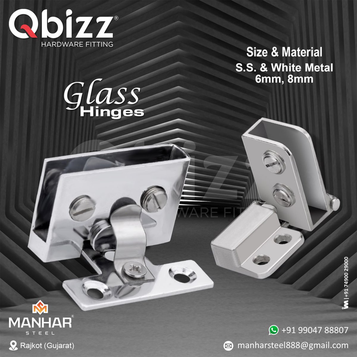 ibais_hardware's tweet photo. MANHAR STEEL - RAJKOT
For enquiry via WhatsApp click:
https://t.co/WIXE7dqc7d
Mr. Ravi Patel - 99047 88807
#GlassHinges #GlassStud #MirrorCap #GateHook
.
@ibais_hardware https://t.co/IuTt7xzmwF
