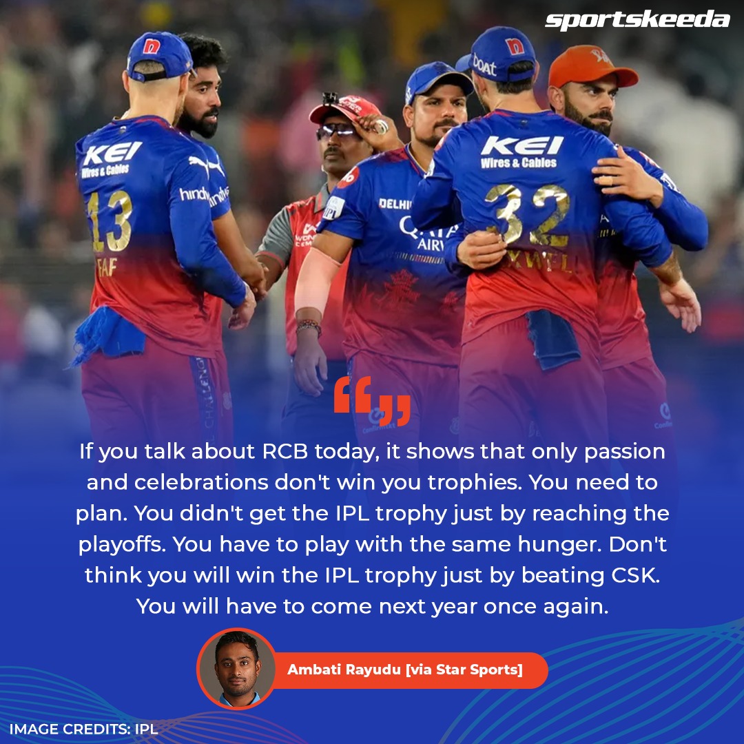 Sportskeeda's tweet photo. Do you agree with the statement made by Ambati Rayudu 👀

#Cricket #RCB #AmbatiRayudu #IPL2024 https://t.co/Gr4mHwBzPs