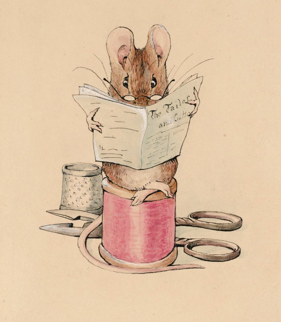 The Tailor Mouse c.1902 by Beatrix Potter #WomensArt