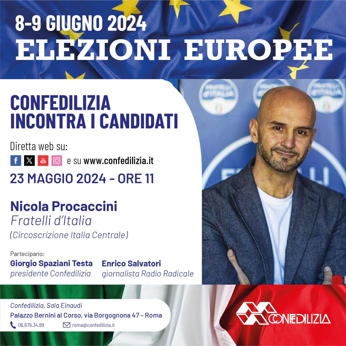 Oggi alle 11 ci vediamo in <a href="/Confedilizia_/">Confedilizia</a> a Roma (ingresso libero) per un'intervista di <a href="/SalvatoriEnrico/">enrico salvatori</a> a <a href="/NProcaccini/">Nicola Procaccini</a> in vista delle elezioni europee.
Commenteremo anche i #millemiliardi che secondo Deloitte servirebbero per attuare la direttiva #casegreen.
Qui i video delle