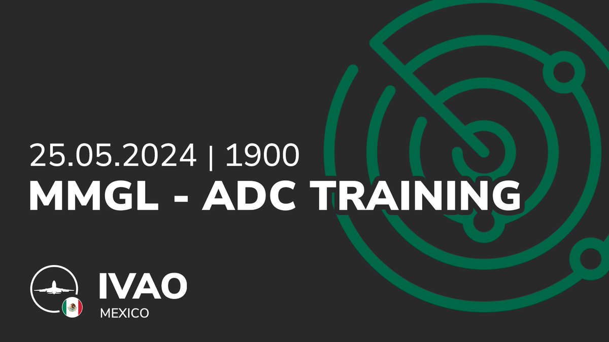 ivaomx's tweet photo. ¡Este sábado!
Entrenamiento ADC
Los invitamos a apoyar a nuestro compañero Mikel en su preparación para obtener su primera estrella dorada, ya sea volando o controlando, desde y hacia Guadalajara (MMGL) comenzando en punto de las 19:00 hora local (0100z).
#ivao #ivaomx #mmgl #gdl https://t.co/2024yylbA1