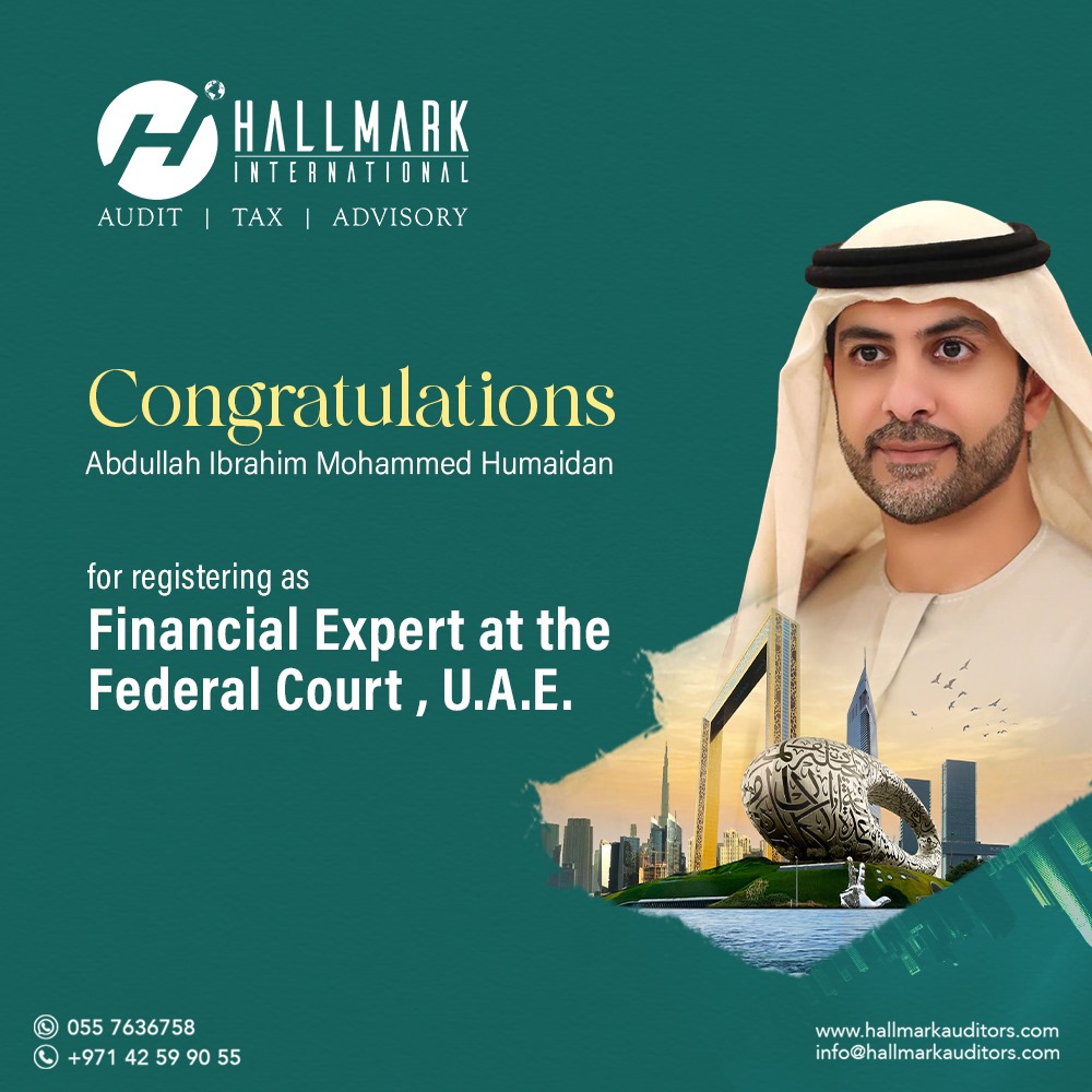 Hallmarkaudits's tweet photo. Congratulations Abdullah Mohammed Ibrahim Humaidan for registering as Financial Expert at the Federal Court , U.A.E.

#FinancialExpertise #FinancialExpert #FederalCourt #achievement #Congratulations #finance #financeUAE https://t.co/mZfnrxuY5J