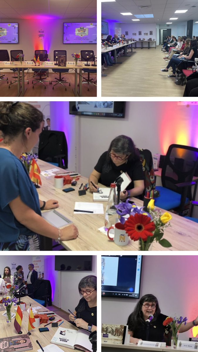 EspagnolAcNice's tweet photo. Beaucoup d’🥹 lors de la présentation du projet ❤️‍🩹💛💜 du @groupe_ac puis de la table ronde avec @CrisDuranLaGRUA @albrios #LucasMerlos et 🖥 @paco_roca @rterrasa  #MiguelAGinerBou
Un grand 🙏 aux participants, à @ruth_wendling et à l’#EAFC_Nice @cbf0683
🔗https://t.co/8pdyxWsTHZ https://t.co/fVQYpoTZRZ