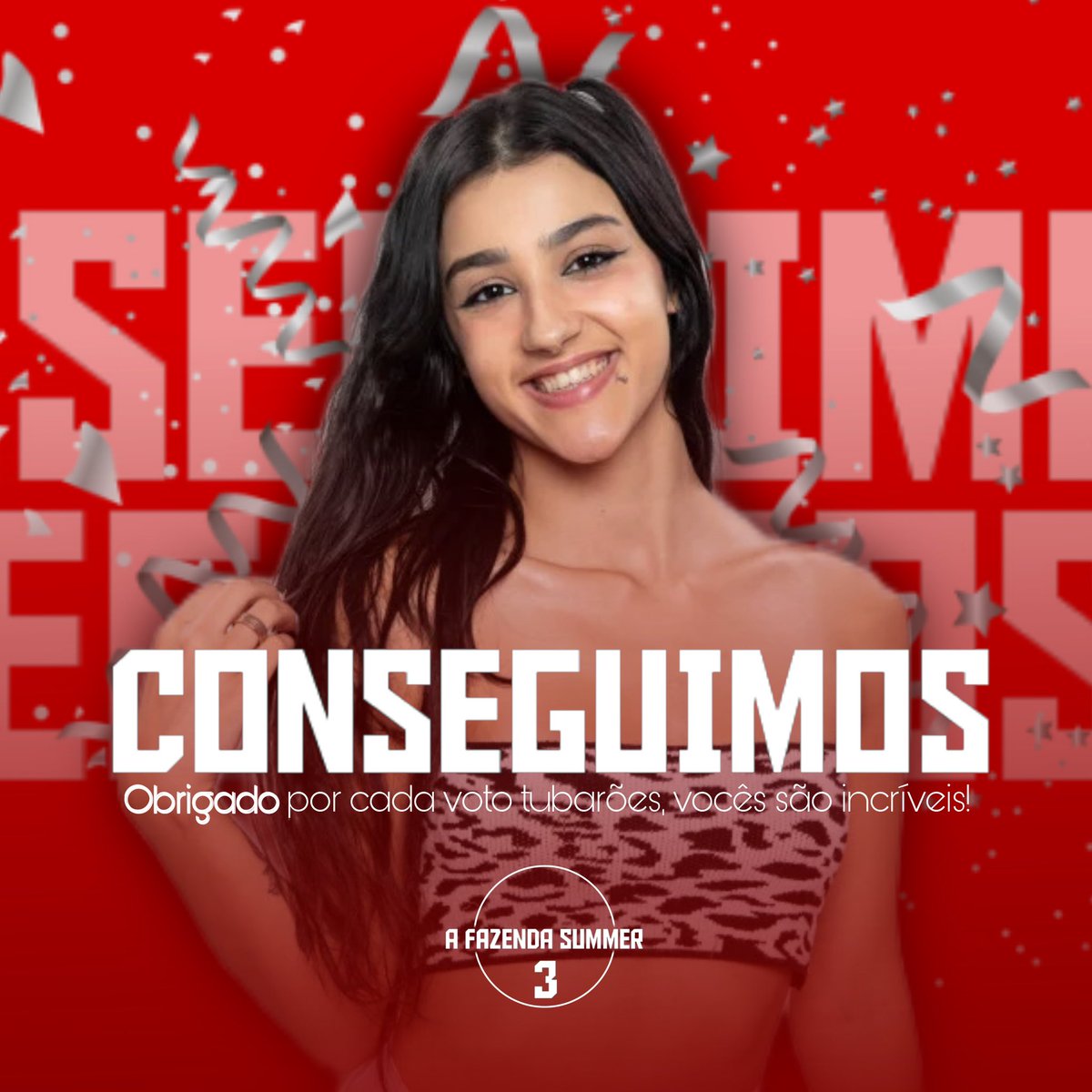 putythinker's tweet photo. 🦈CONSEGUIMOS🦈

CONTINUAMOS NO JOGO! Obrigado por cada voto e dedicação nessa Roça. O empenho de vocês foi fundamental. Seguimos em frente!

Avante #TeamBia🦈 #AFazendaSummer3 #AFS3 https://t.co/1hDZBSXSI5
