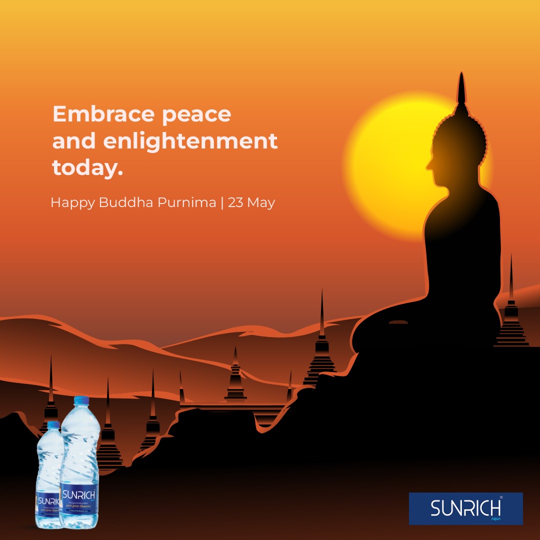 Wishing you a serene and blessed Buddha Purnima. May the teachings of Buddha guide you towards peace, wisdom, and enlightenment. Celebrate with love and kindness in your heart.
.
.
#sunrichaqua #packageddrinkingwater #mineralwater #bestdrinkingwater #drinkpure #livemore