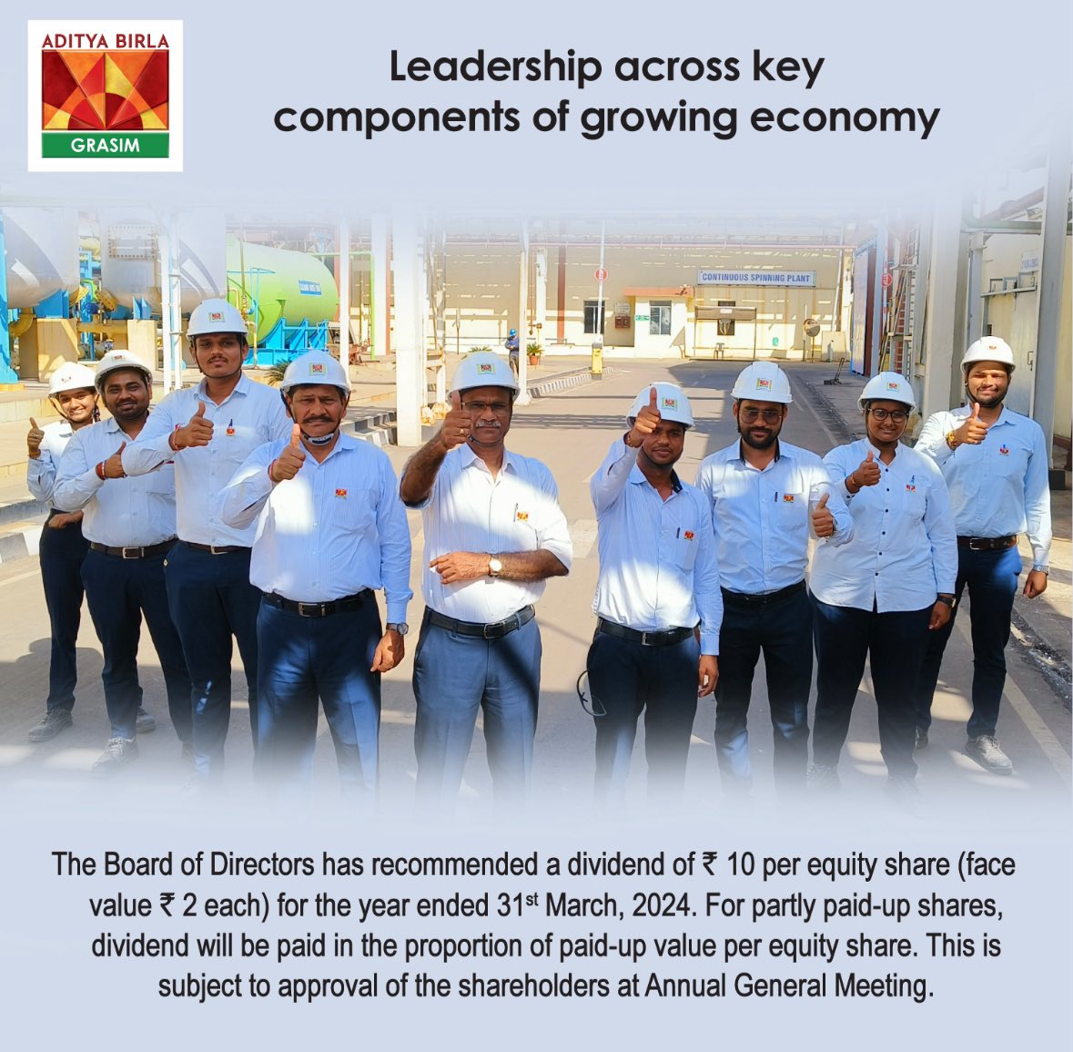 Aditya Birla Group’s flagship firm, Grasim Industries, reported a robust financial performance in #Q4FY24. The Company’s consolidated revenue stood at its highest levels of ₹37,727 Cr., reflecting a growth of 13% YoY.  #PressRelease 
grasim.com/media/press-re…