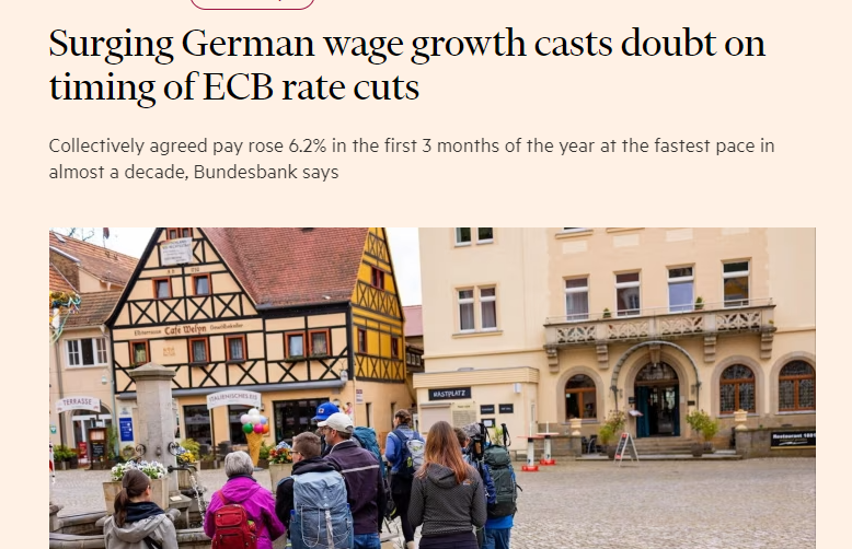Stijgende loonkosten in Duitsland zorgen ervoor dat inflatie druk hoog blijft. Punt van zorg voor ECB.