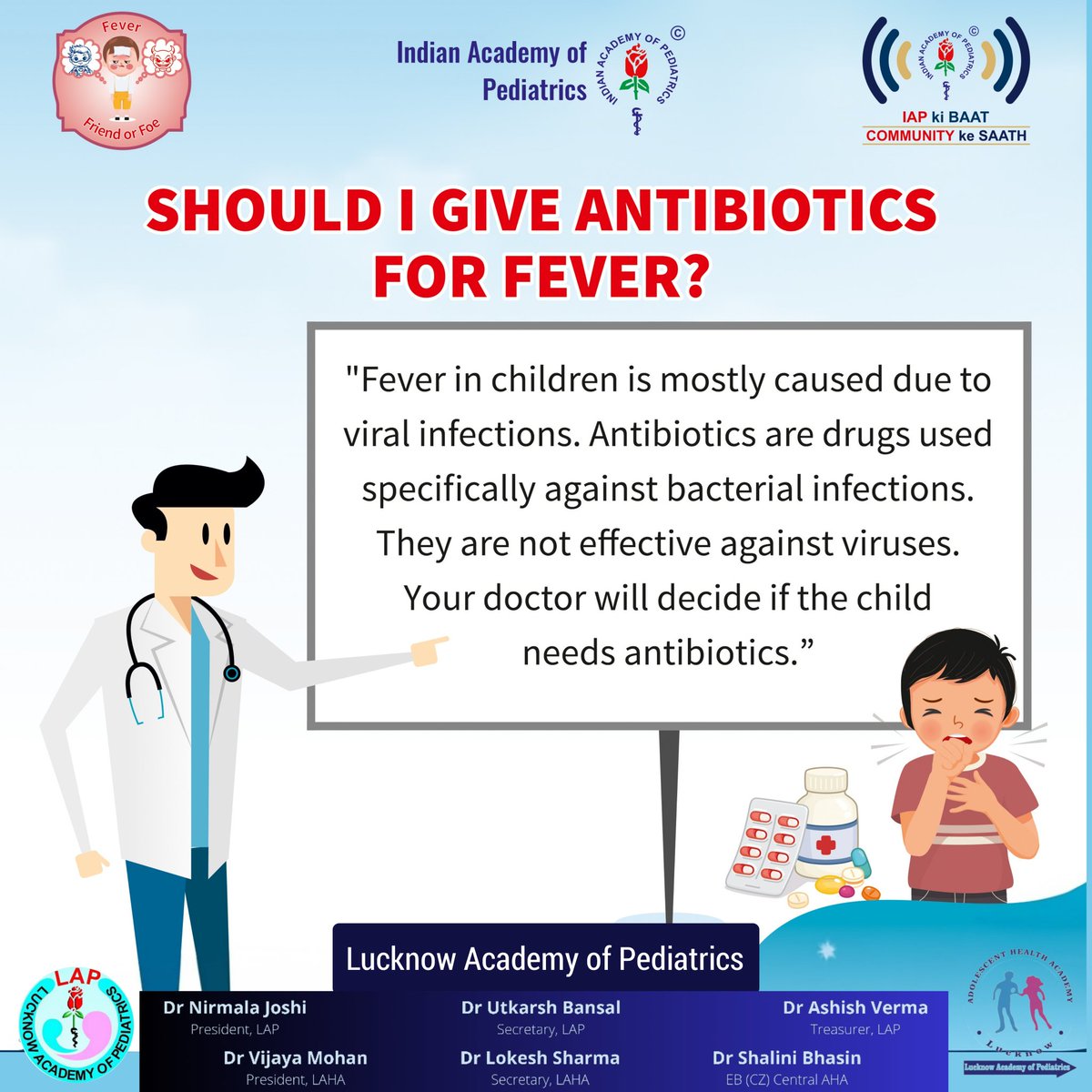 Fever: Friend or Foe #LAP #IAP #IAPlucknow #LAHA #AHA #lucknowacademyofpediatrics #LNF #NNF #IAPkiBaatCOMMUNITYkeSaath #Fever #FeverWarrior #FeverAwareness #FeverKnowledge #FeverFighter #Thermometer #CheckTemperature #BacterialFever #Temperature #DigitalThermometer #ViralFever