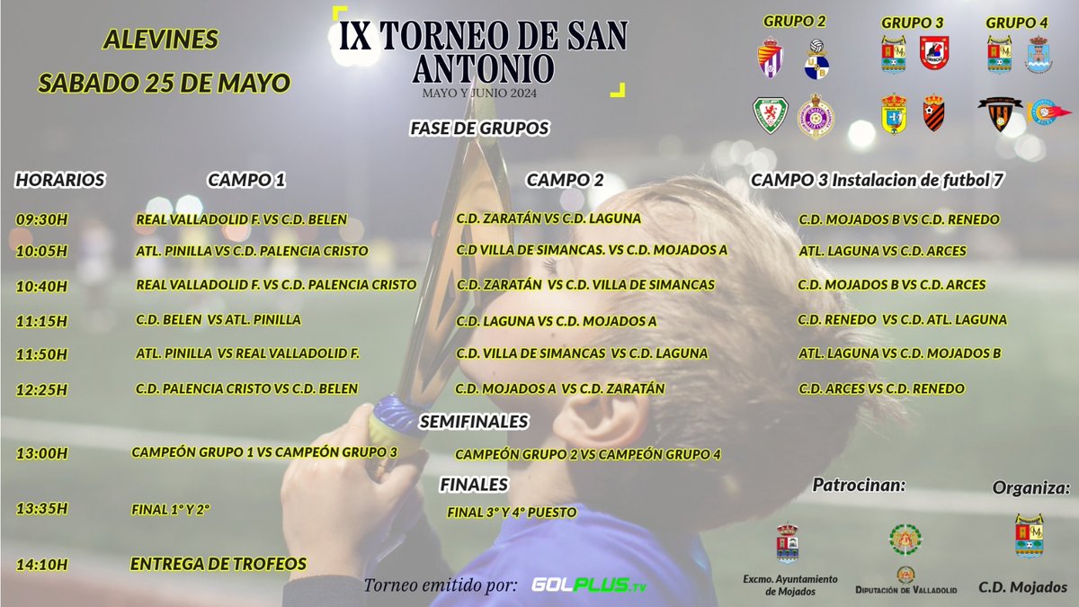 Nuestro Alevin jugará el sabado el IX TORNEO DE SAN ANTONIO que organiza @cd_mojados a disfrutar de un gran Torneo. 🔴⚫💪💪 #sentimientolagunero