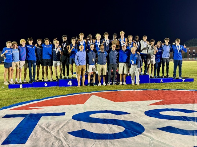 McCallieSports's tweet photo. STATE CHAMPIONS!!! McCallie Track bested runnerup Christian Brothers 154-114 Wednesday to win its second @TSSAA DII-AA State Championship. The Blue Tornado benefited from five individual titles (triple jump, 300 hurdles, 400 meters, 4x100, 4x200 relays). #GoBigBlue @McCallieTrack https://t.co/XGraKJWwNU