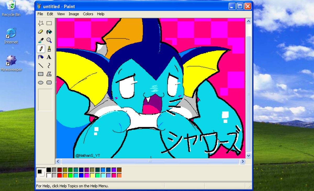 NathanS_YT's tweet photo. Vaporeon drawn on Windows XP ✨ https://t.co/dPsjc5VInJ