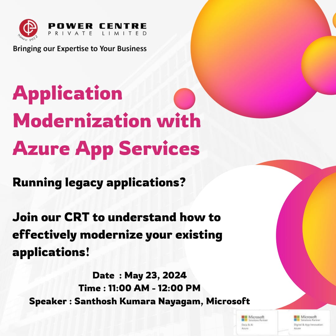 PowerCentre_IT's tweet photo. Discover Azure’s magic in our session. Tap the link to sign up!

https://t.co/y1IDnVbXpV https://t.co/9zmLHSmUb3