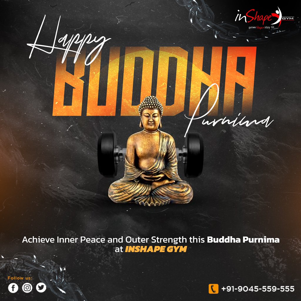 GymInshape's tweet photo. Celebrating the wisdom and compassion of Buddha this Purnima. 🌕✨ 

#InshapeGym #BuddhaPurnima #Peace #Enlightenment #Blessings #Wisdom #Compassion #Serenity #InnerPeace https://t.co/VFyyKF0XDO