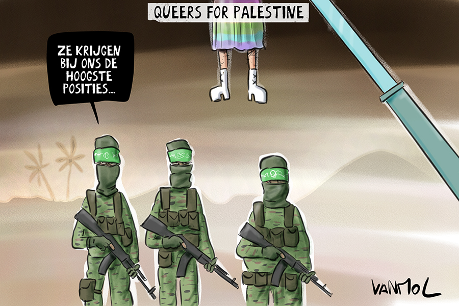 #doorbraak #vanmol #vanmoltoons #cartoon #queer #palestine #hamas