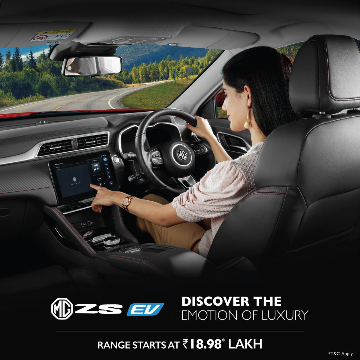 Explore a new emotion of luxury, refinement and comfort with MG ZS EV. Experience the exquisite with two interior theme options, plush seats, and spacious interiors. With a range of 461* KMS in a single charge, MG ZS EV is a class apart starting at an amazing price of ₹18.98*