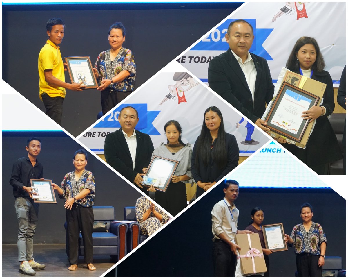 The #LaunchPadNagaland Smart Phone & Laptop Award Winners for their outstanding academic performance. 1. Ms. Ashahi, GHSS Tseminyu 2. Ms. Y Ponya, GHSS Tizit 3. Mr. Thangtinmang, GHSS Jalukie 4. Mr. Toka, GHSS Niuland 5. Ms. Yosangchila, GHSS Thangjam #YouthNet #DYRS