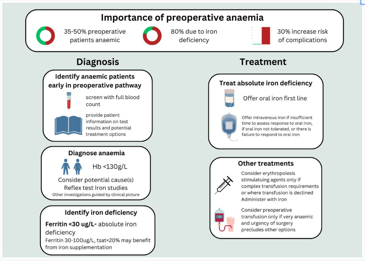 Identification and management of preoperative anaemia in adults: A British Society for Haematology Guideline update buff.ly/3V0VR1s @BritSocHaem