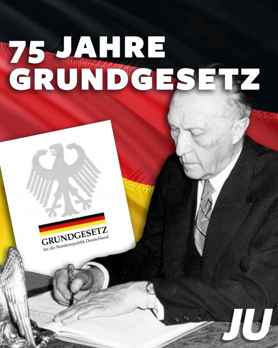 Happy Birthday 
75 Jahre #Grundgesetz

Wir passen gemeinsam darauf auf, dass es auch die nächsten 75 Jahre gilt und alle die in Deutschland leben vor Diktatur, staatlicher Willkür und Unfreiheit schützt.