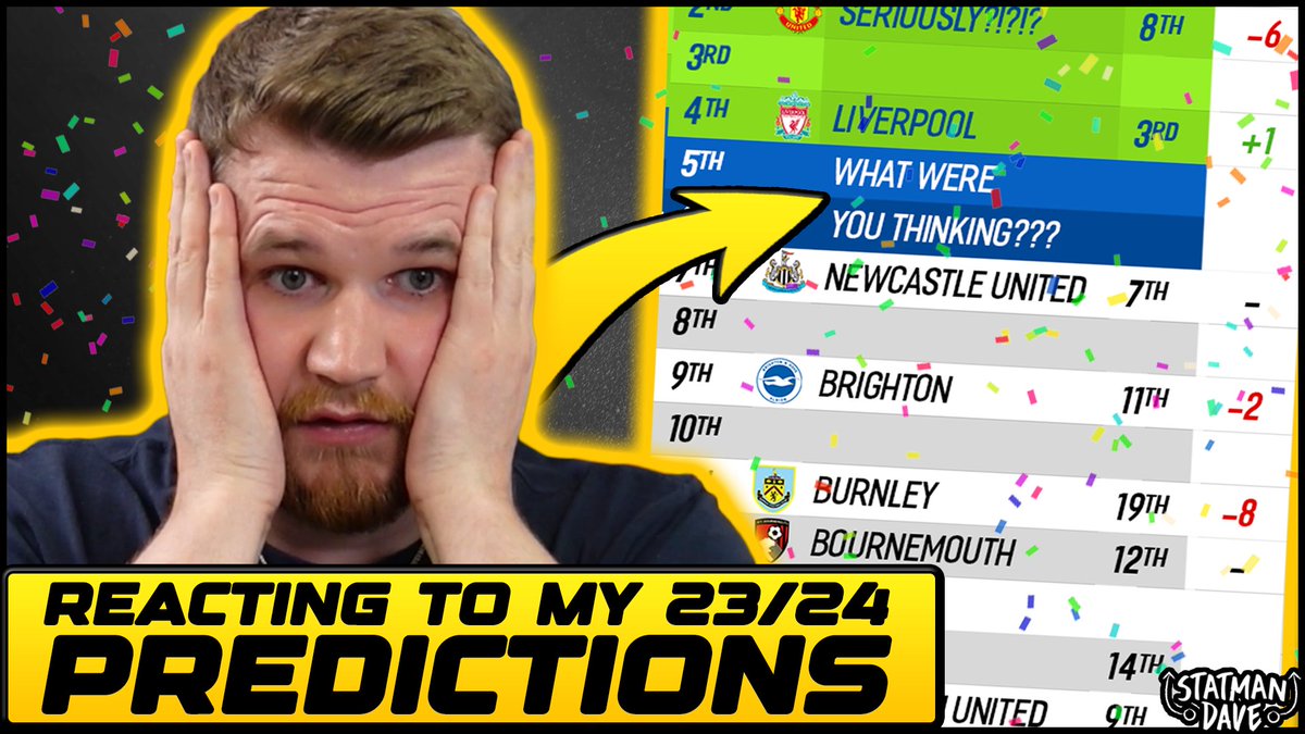 🚨 NEW VIDEO OUT NOW 🚨 REACTING TO MY 23/24 PREMIER LEAGUE PREDICTIONS WATCH ▶️ youtu.be/Al1MKOVZ-io