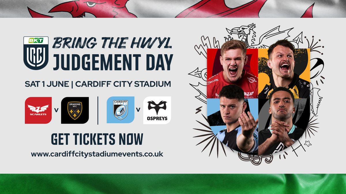🔴🟡Judgement Day 🔵⚫️ Have you got your Judgement Day tickets yet? It promises to be a great occasion at the Cardiff City Stadium as our Wales stars go head-to-head. 🔗 cardiffcitystadiumevents.co.uk