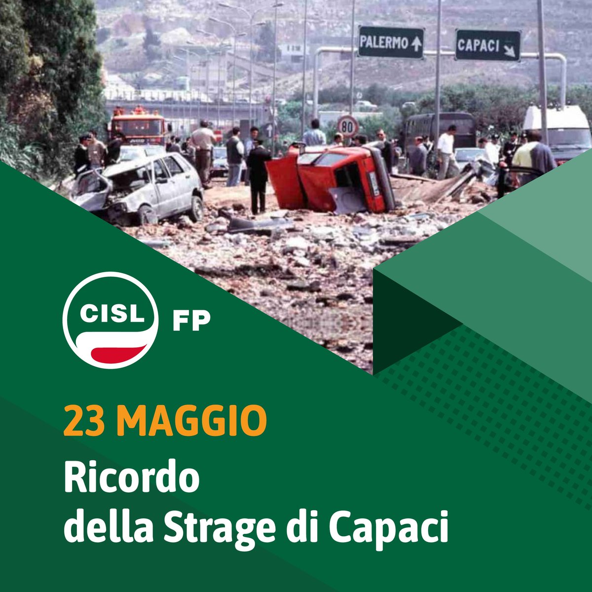 Nel 32º anniversario della Strage di Capaci, nel ricordo di #GiovanniFalcone, di #FrancescaMorvillo e degli agenti della scorta, vogliamo ricordare le #VittimeDelDovere che hanno sacrificato la loro vita per opporsi alla criminalità organizzata 💚