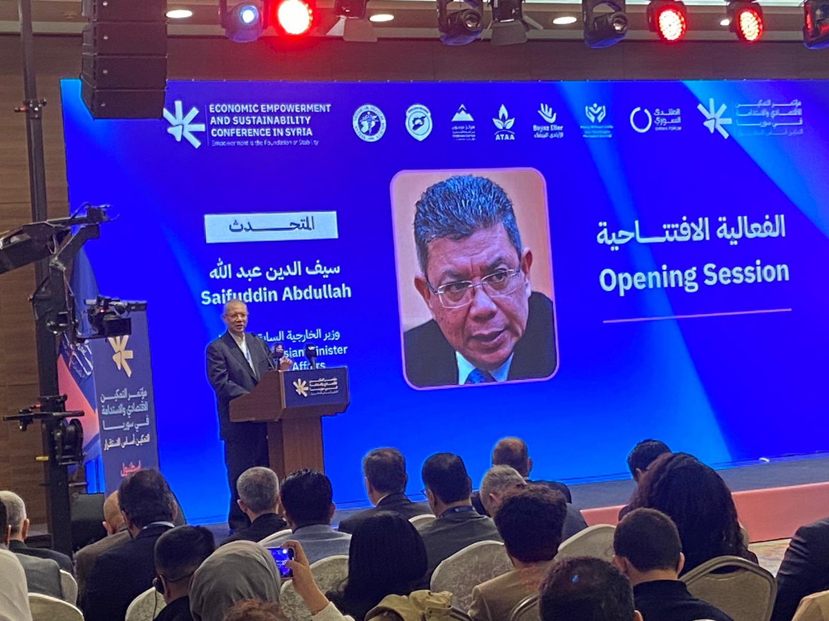 saifuddinabd's tweet photo. Berucap di Majlis Perasmian Persidangan Penghakupayaan &amp; Kemampanan Ekonomi Syria, yg diadakan di Istanbul (23-24/5/24)

#fypシ #dssa https://t.co/29pkRk2tcn