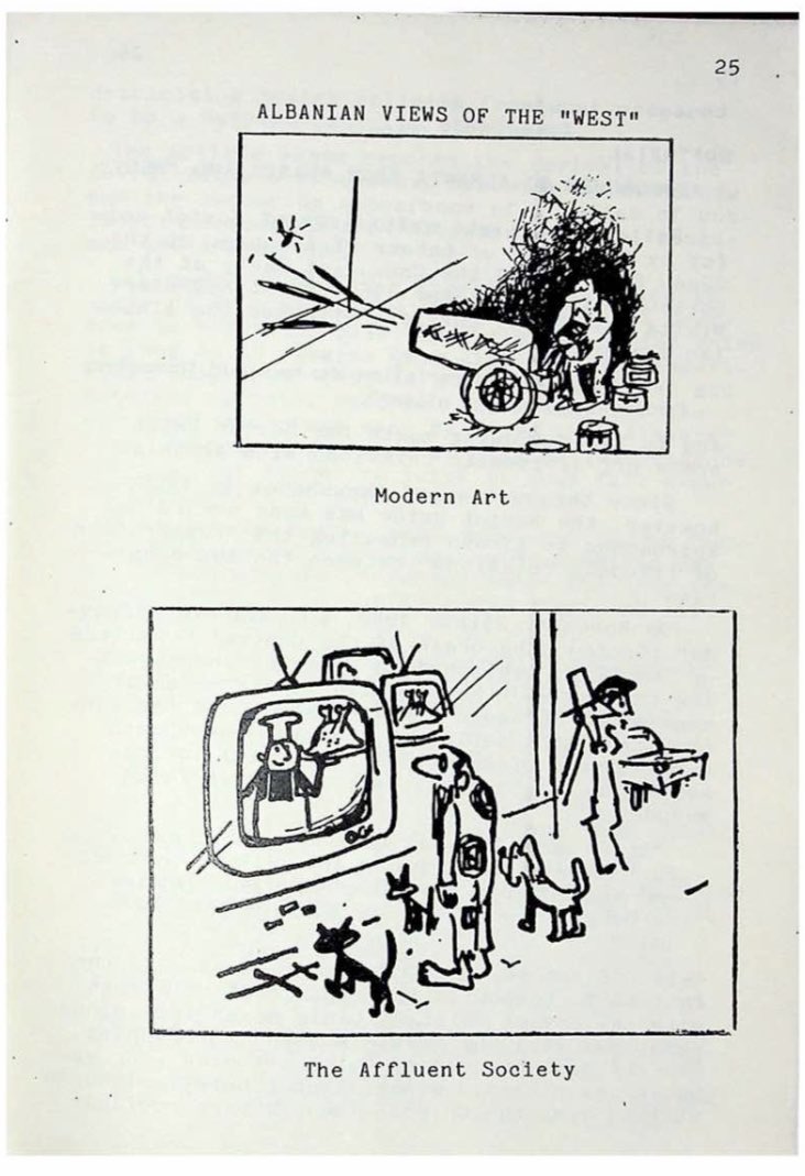 albanian illustrations from 1983 mocking the west