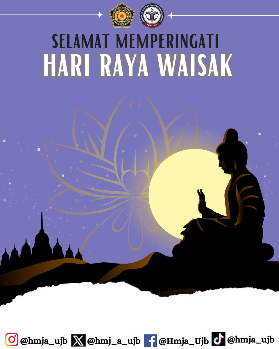 hmj_a_ujb's tweet photo. [HARI RAYA WAISAK]✨Ribuan lilin dapat dinyalakan dari satu lilin, dan umur lilin tersebut tidak akan diperpendek. Kebahagiaan tidak akan pernah berkurang jika dibagikan. - Budha
#harirayawaisak
Kunjungi juga linimasa kami lainnya di :
Instagram : @hmja_ujb
TikTok : @hmja_ujb https://t.co/9oGx2vuwnY