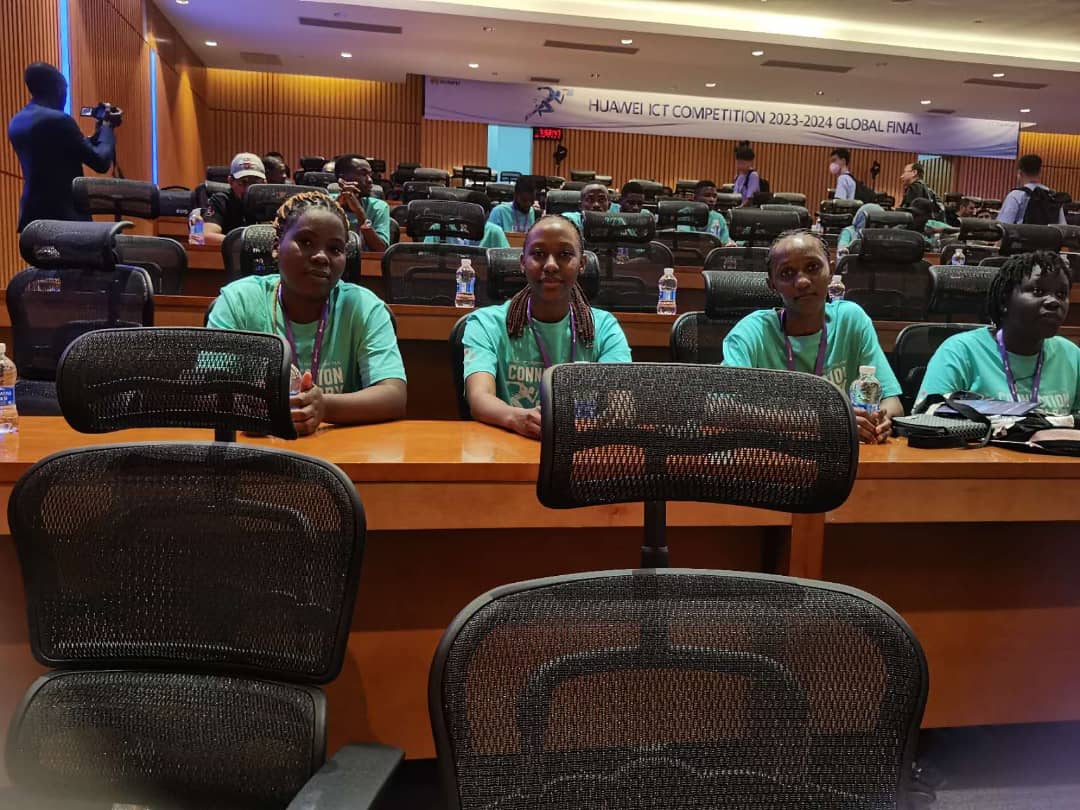kabuniversity's tweet photo. Our three students, Wakooli Viola Ritah, Nassanga Racheal Marion, and Nakabuuka Regina, are competing for the Ugandan team in the Huawei ICT competition Global Finals in Shenzhen, China. Goodluck to team Uganda #studentsatKAB #eventsatKAB https://t.co/ir6fVaCWLH