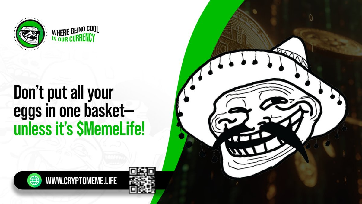 🚀🤑 They say don’t put all your eggs in one basket—unless it’s $MemeLife’s presale basket! 

Get in and let’s hatch some golden gains together!