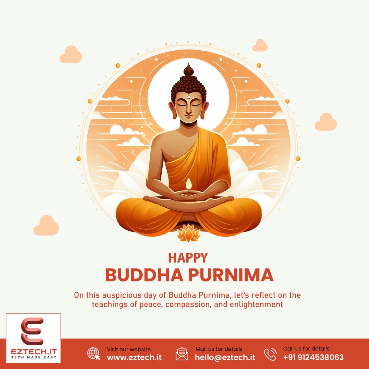 eztech_it's tweet image. May the light of wisdom guide us in our journey towards technological innovation and harmony. Wishing everyone a blissful Buddha Purnima from ezTech family.💐💐

#ezTech #buddhapunima #BuddhaPurnima #IT #informationtechnology #itservices #ITSOLUTION #softwaresolutions #softwares