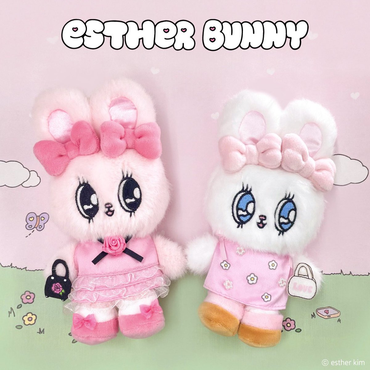 Esther Bunny ぬいぐるみマスコット おでかけ｜むにゅぐるみ
