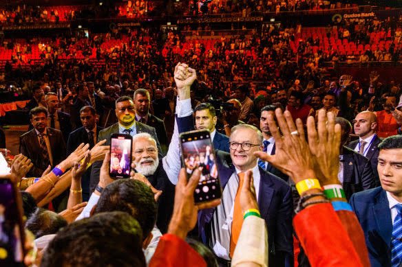 OFBJP Australia (@ofbjpaus) on Twitter photo Time flies!!! Exactly one year ago on this day, Prime Minister <a href="/narendramodi/">Narendra Modi</a> delivered a mesmerising address to 20,000 strong diaspora in Sydney in presence of PM <a href="/AlboMP/">Anthony Albanese</a> . Time flies!!! Exactly one year ago on this day, Prime Minister <a href="/narendramodi/">Narendra Modi</a> delivered a mesmerising address to 20,000 strong diaspora in Sydney in presence of PM <a href="/AlboMP/">Anthony Albanese</a> .