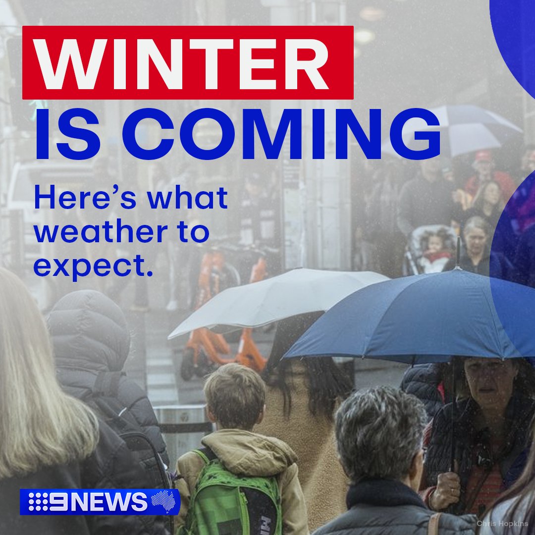 Winter is almost upon us, but that doesn't necessarily mean temperatures are about to start plummeting. 👀 Aussies may even be reaching for an umbrella, with the Bureau of Meteorology predicting an unusually warm and wet winter. #9News FULL FORECAST: nine.social/Ih0