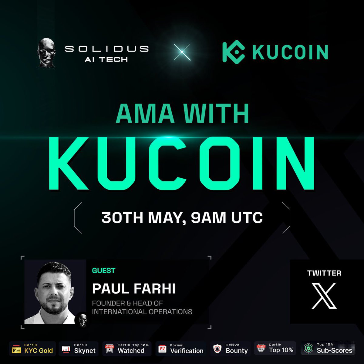 🎙️ AITECH x Kucoin AMA! 

🗣️ Join us for an insightful AMA with KuCoin, featuring Paul Farhi! Don't miss your chance to ask questions and learn more about our project and the latest news.

🗓️ 30th May
⏰ 9AM UTC

✨ Stay tuned for more details