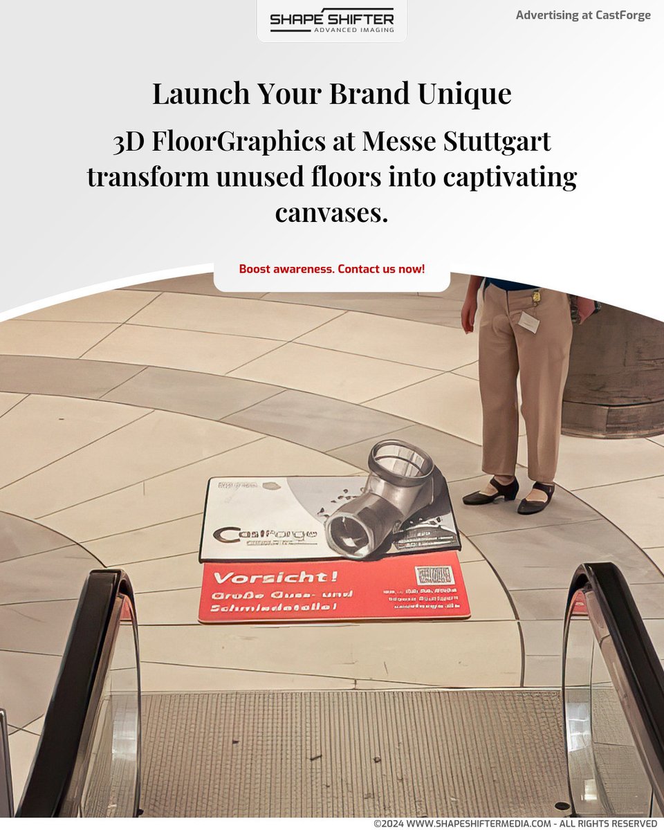 floorgraphics's tweet photo. https://t.co/sAKCFyVNOh Launch Your Brand Unique 3D FloorGraphics at Messe Stuttgart transform unused floors into captivating canvases. Boost awareness. Contact us now! #foundry #castforge #messestuttgart #ttrpg #türkiye #piemontexcels #machinelearning #aip https://t.co/12jt00jV60