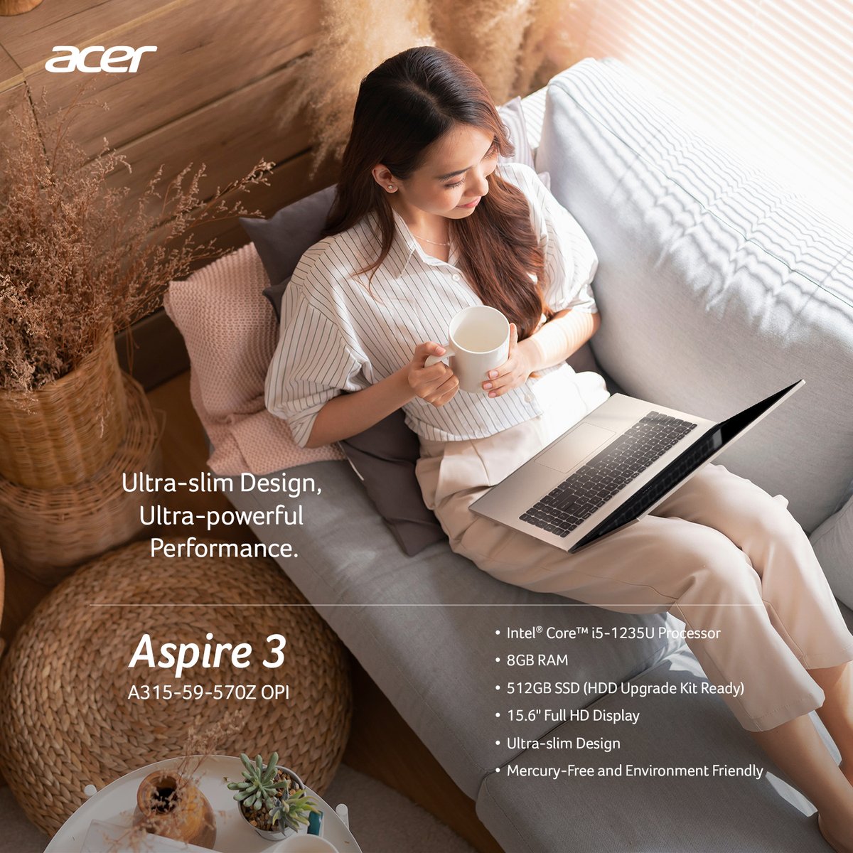 Unleash efficiency with the Aspire 3! Ultra-slim design, powerful Intel® Core™ i5, and vibrant Full HD display – ideal for those who demand the best in their gadgets. Get yours today at the Acer Concept Store, Acer Online Store, or an Authorized Reseller. 🌟