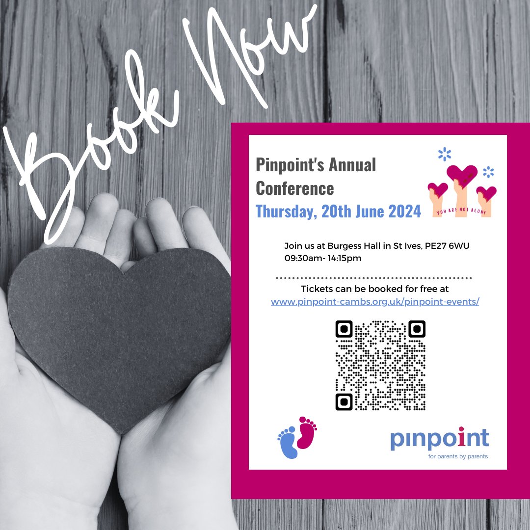 pinpointcambs's tweet photo. Secure your place at our Annual Conference 2024!
Use the QR code in the image or visit our Events page to book your free spot: https://t.co/OdVOJNz2mB
#PinpointConference2024 #SEND #Cambridgeshire #PMLD #ParentCarers #SupportingParents #Neurodiversity #Autism #ADHD https://t.co/qiwqx98kmz