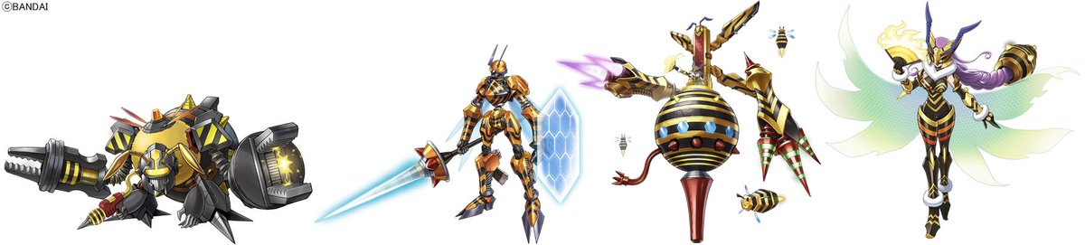 Digimon_Freaks's tweet photo. #Punkmon, #Loudmon, #Heavymetaldramon, #Forgebeemon, #Vespamon y #Queenbeemon se han agregado al Libro de referencia de #Digimon, con lo que el total asciende a 1216. https://t.co/3Ay2SkA5n2