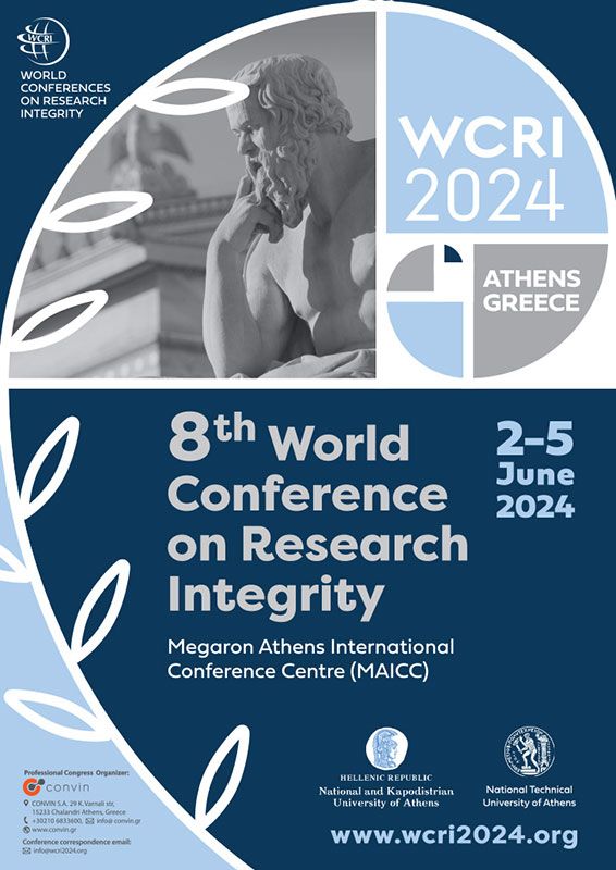 𝐄𝐕𝐄𝐍𝐓| 8th World Conference on #ResearchIntegrity #WCRI2024Athens, Greece 🇬🇷 2-5 June, 2024 @WCRIFoundation ℹ️wcri2024.org #ResearchIntegrity #ECRPnetwork #uaegeanresearch #research