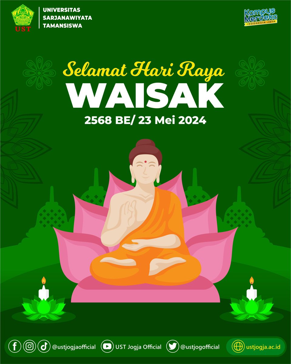 pardiminhadi's tweet photo. •Selamat Hari Suci Waisak 2568 BE. Di hari yang suci ini, masih sebar cinta kasih dengan hati tenang penuh kedamaian. Kendalikan hati dan pikiran. https://t.co/t5aWV5zfsi