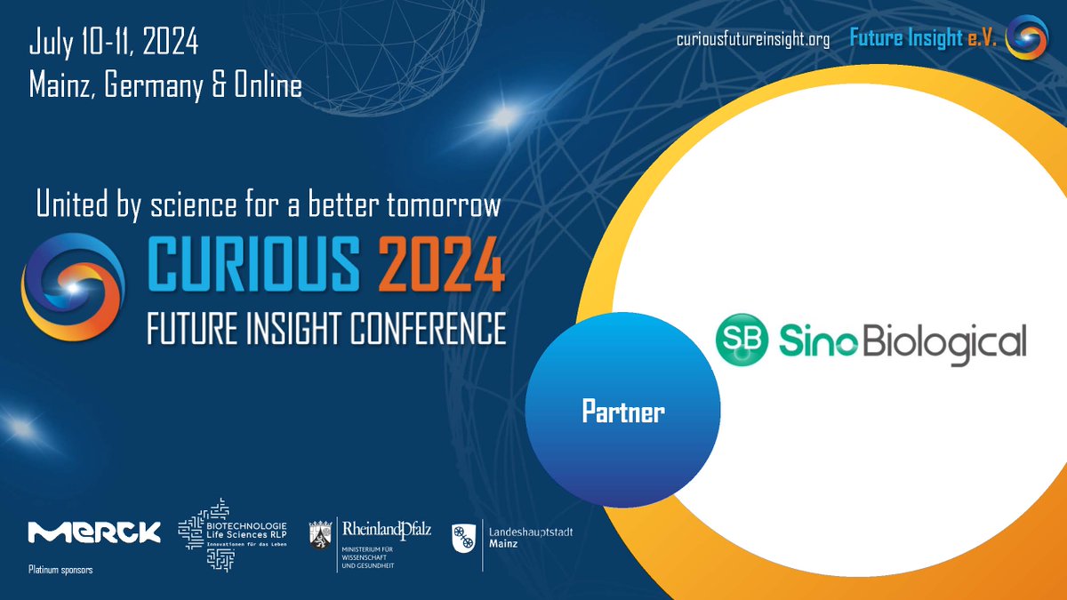 We are delighted to announce that the SinoBiological is on board as one of our Partners for the #Curious2024 conference! A big thank you to the SinoBiological for their support! Find out more about the #Curious2024 conference: curiousfutureinsight.org